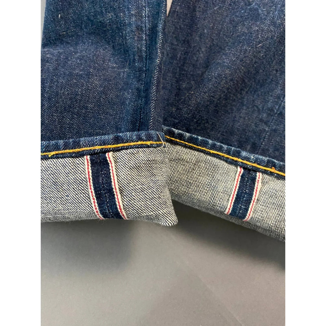 Evisu Donna Vintage Navy Jeans Pink Seagull Selvedge Japan Lodz Polska nogawka