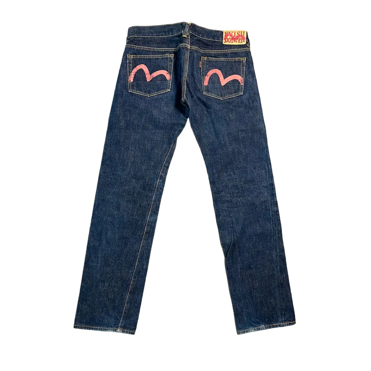 Evisu Donna Vintage Navy Jeans Pink Seagull Selvedge Japan Lodz Polska tyl