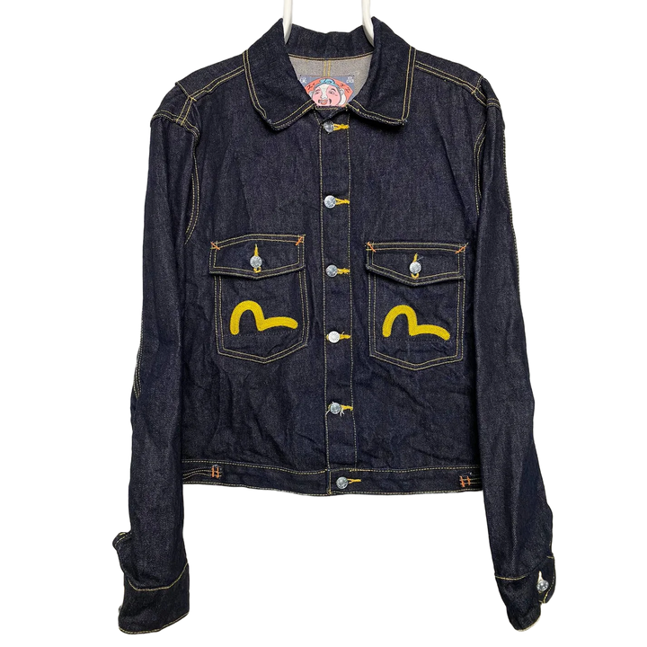 Evisu Japan Vintage Denim Jacket Yellow Seagulls Lodz Polska Front