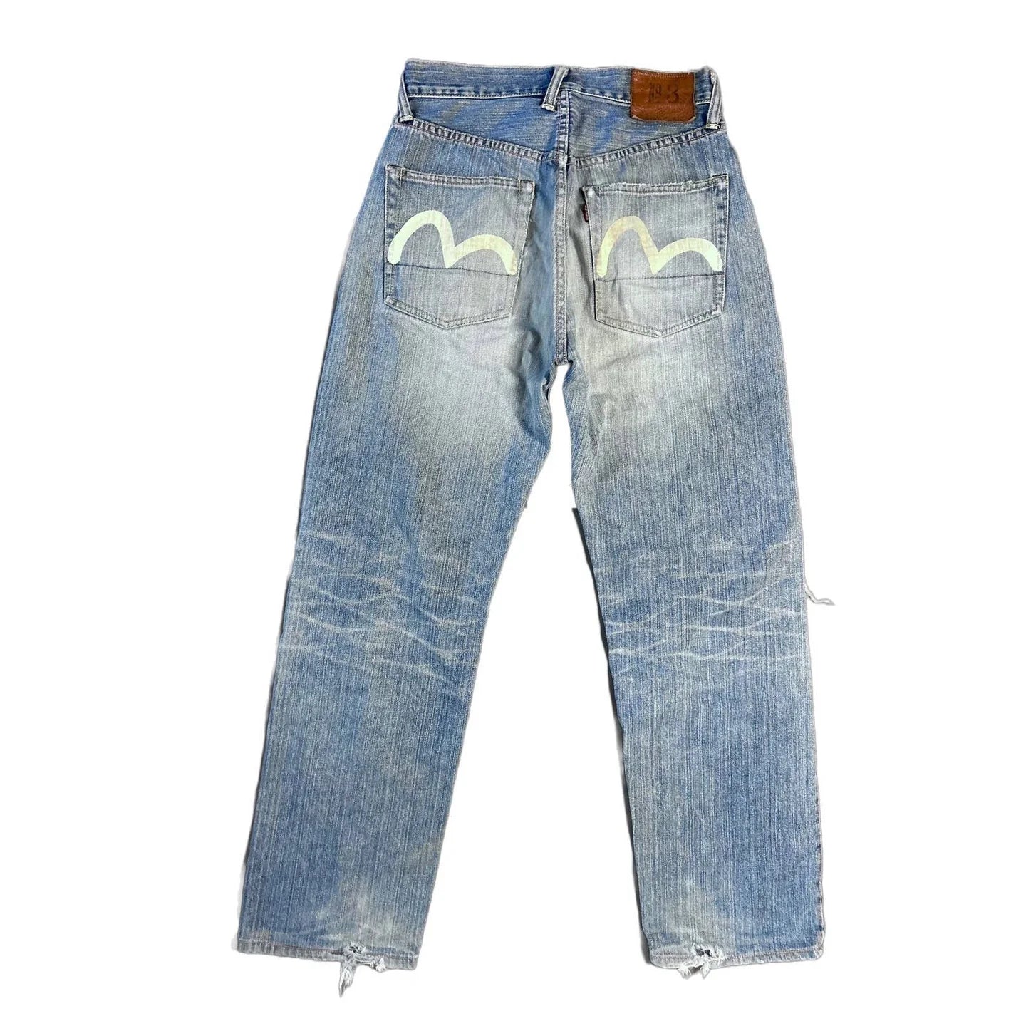 Evisu Jeans Vintage Japanese Denim Pants Seagulls Baby Blue Lodz Polska tyl
