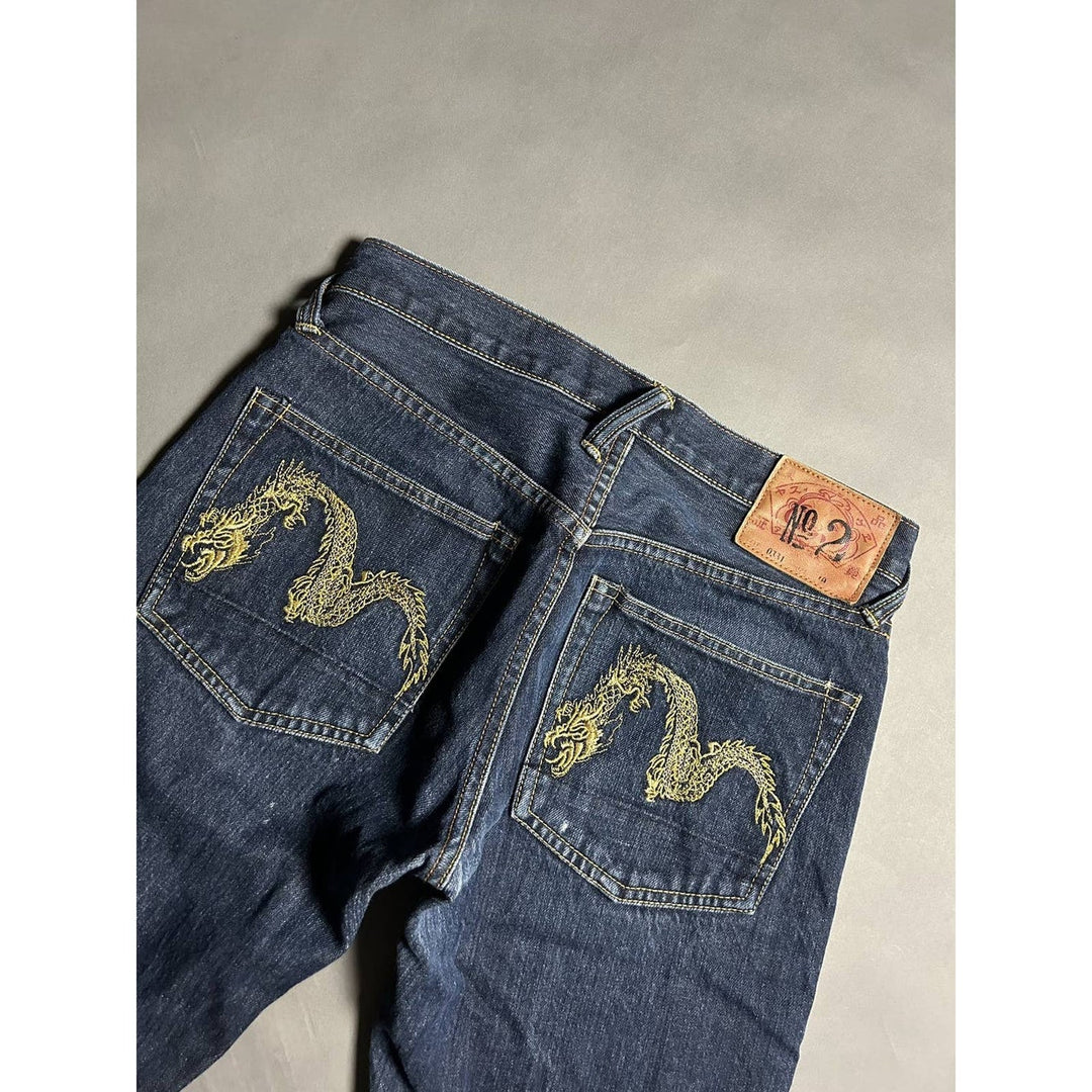 Evisu Jeans Vintage Navy Gold Dragon Seagull Selvedge Denim Lodz Polska tyl2