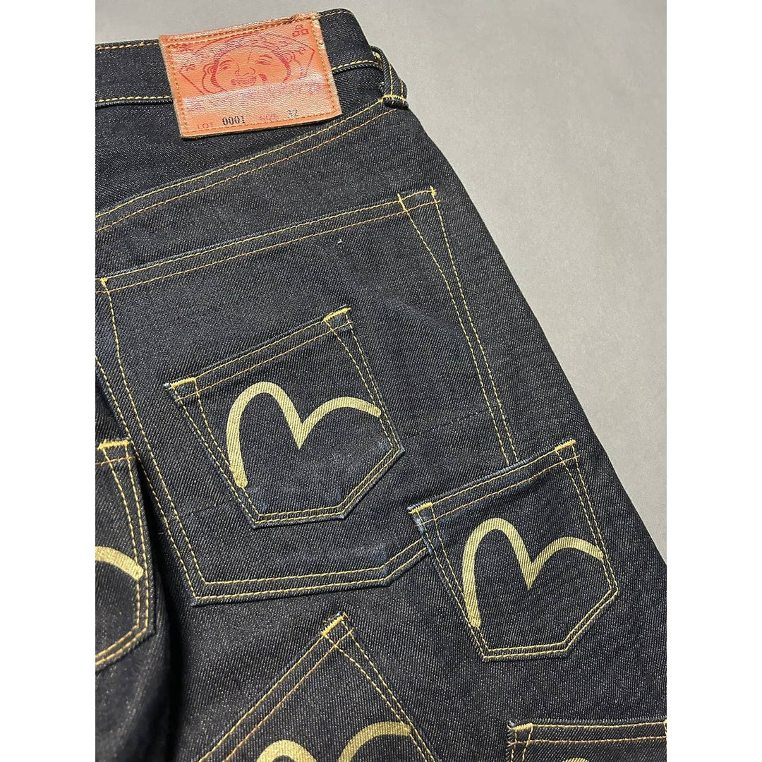 Evisu Multipocket Jeans Black Gold Vintage Selvedge Denim Lodz Polska tyl2