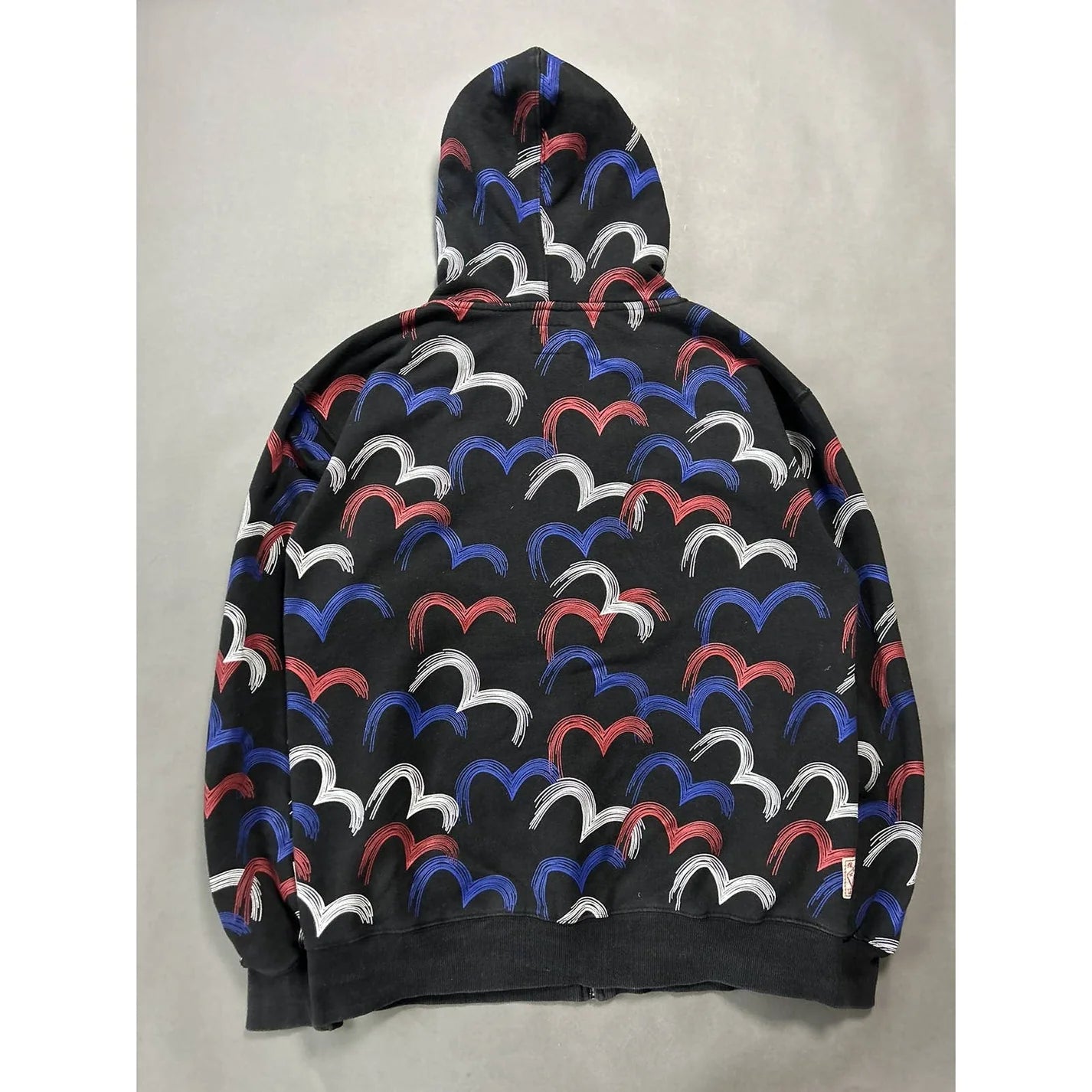 Evisu Zip Hoodie Big Logo Black Multi Logo Seagulls – N-Hype