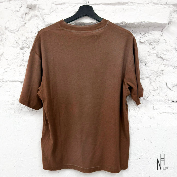 Acne Studios Sprayed 1996 Logo T-Shirt Chocolate Brown