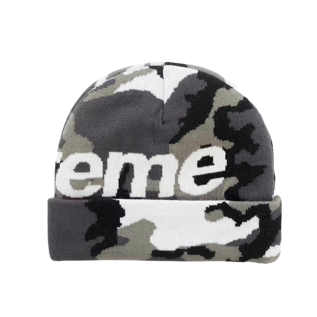 Supreme Big Logo Beanie (FW25) / Snow Camo