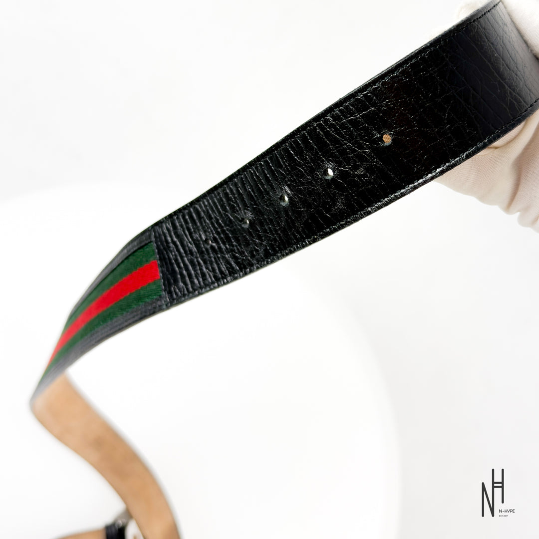 Gucci Web Leather Belt