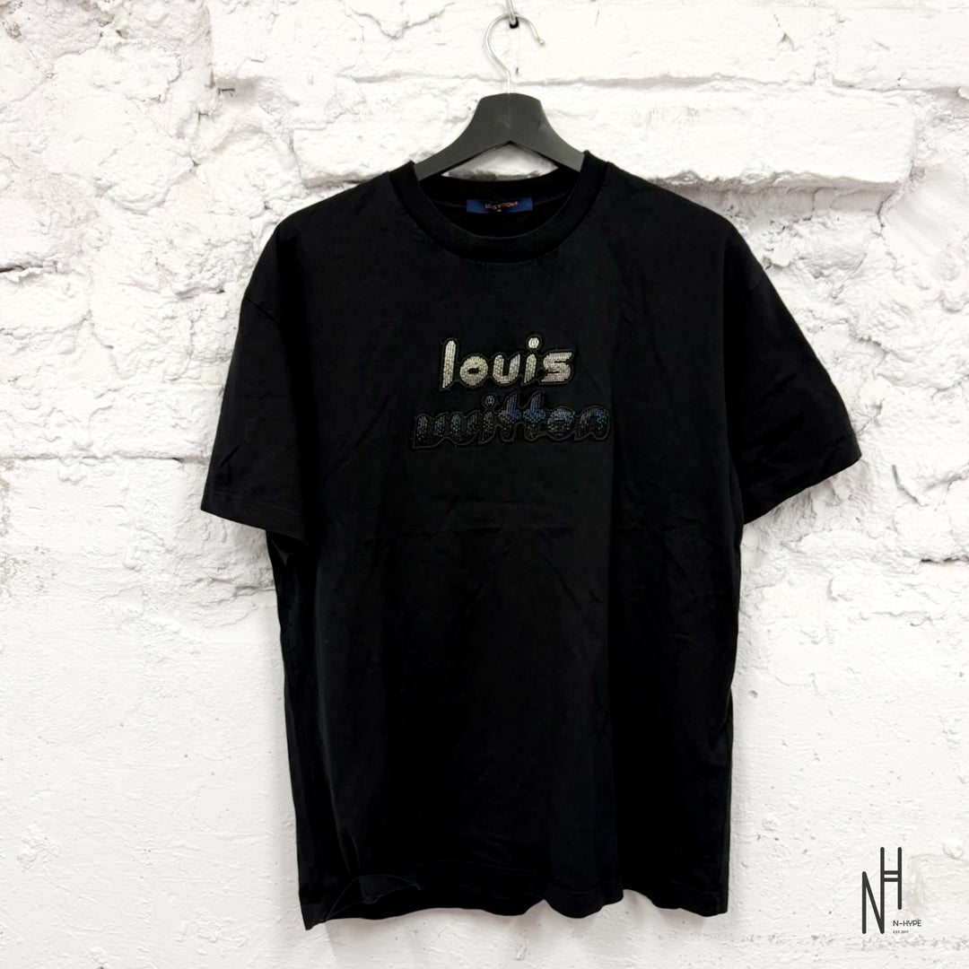 Louis Vuitton Beaded Logo T-Shirt Black