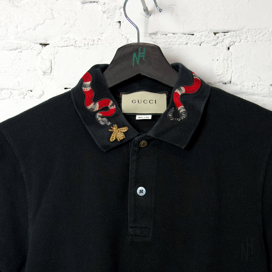 Gucci Kingsnake Polo Shirt Black