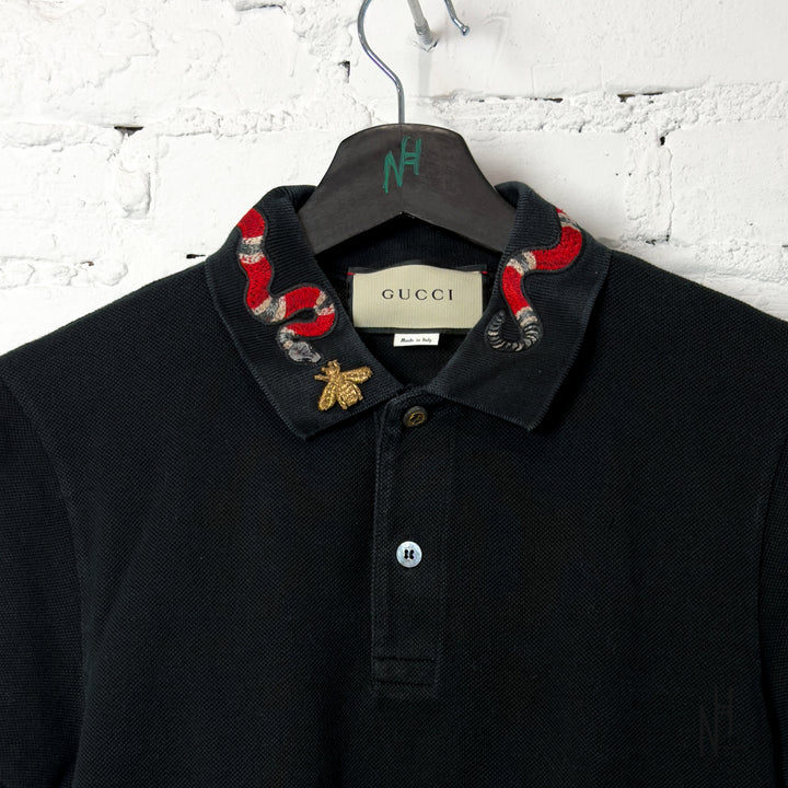 Gucci Kingsnake Polo Shirt Black