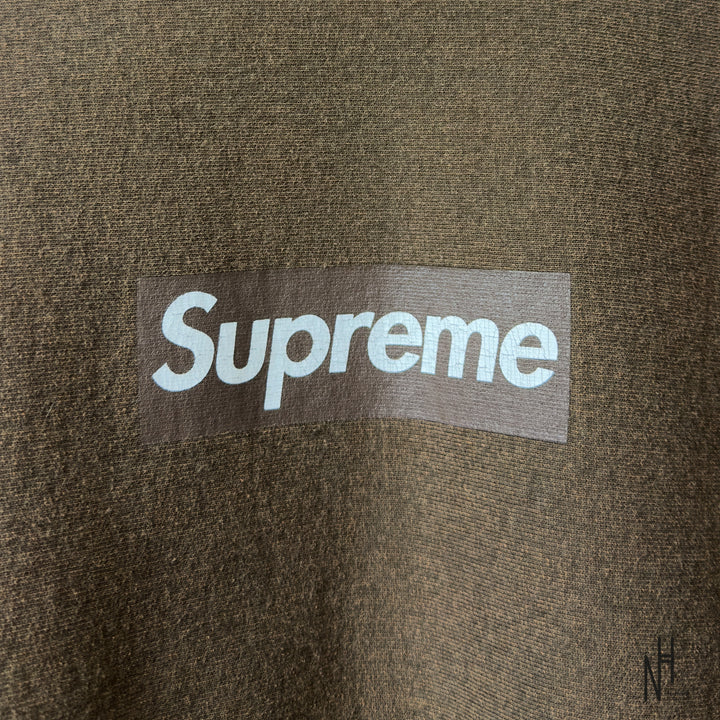 Supreme Washed Box Logo Crewneck Brown