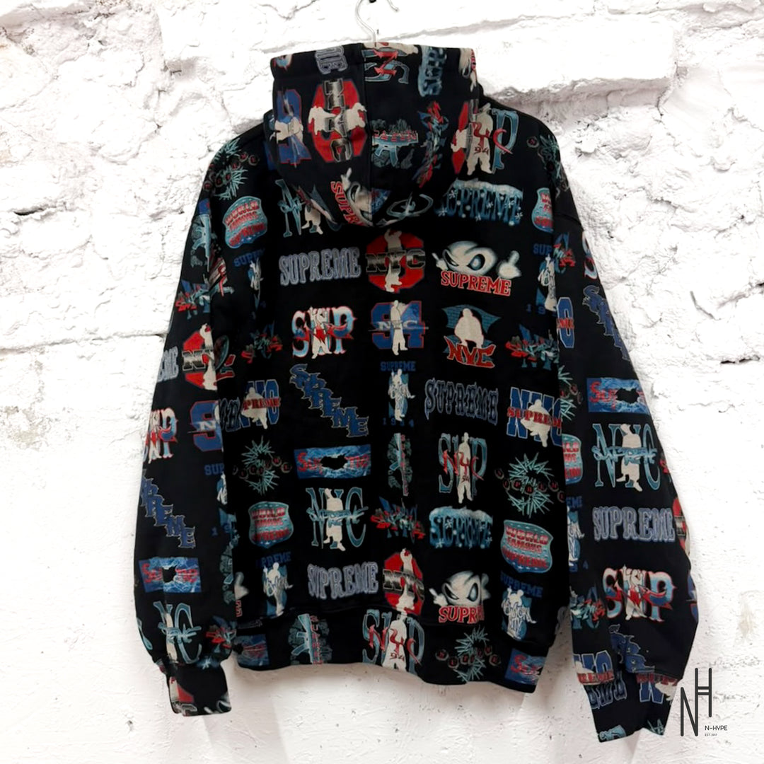 Supreme Flash Zip Up Hooded Sweatshirt Black