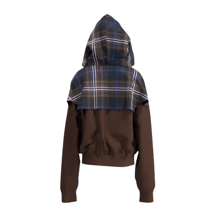 Rafał Lewandowski SS26 Tartan Hoodie Brown