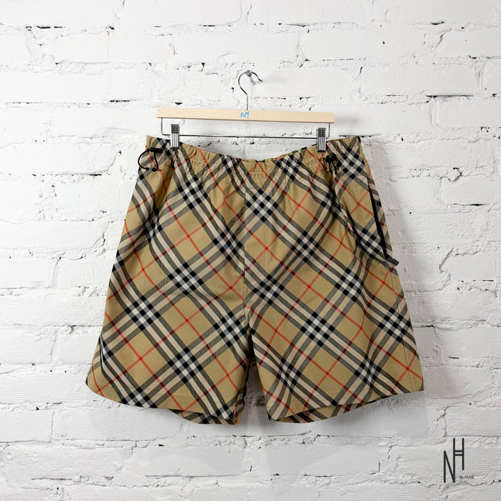 Burberry Check Swim Shorts Sand Beige