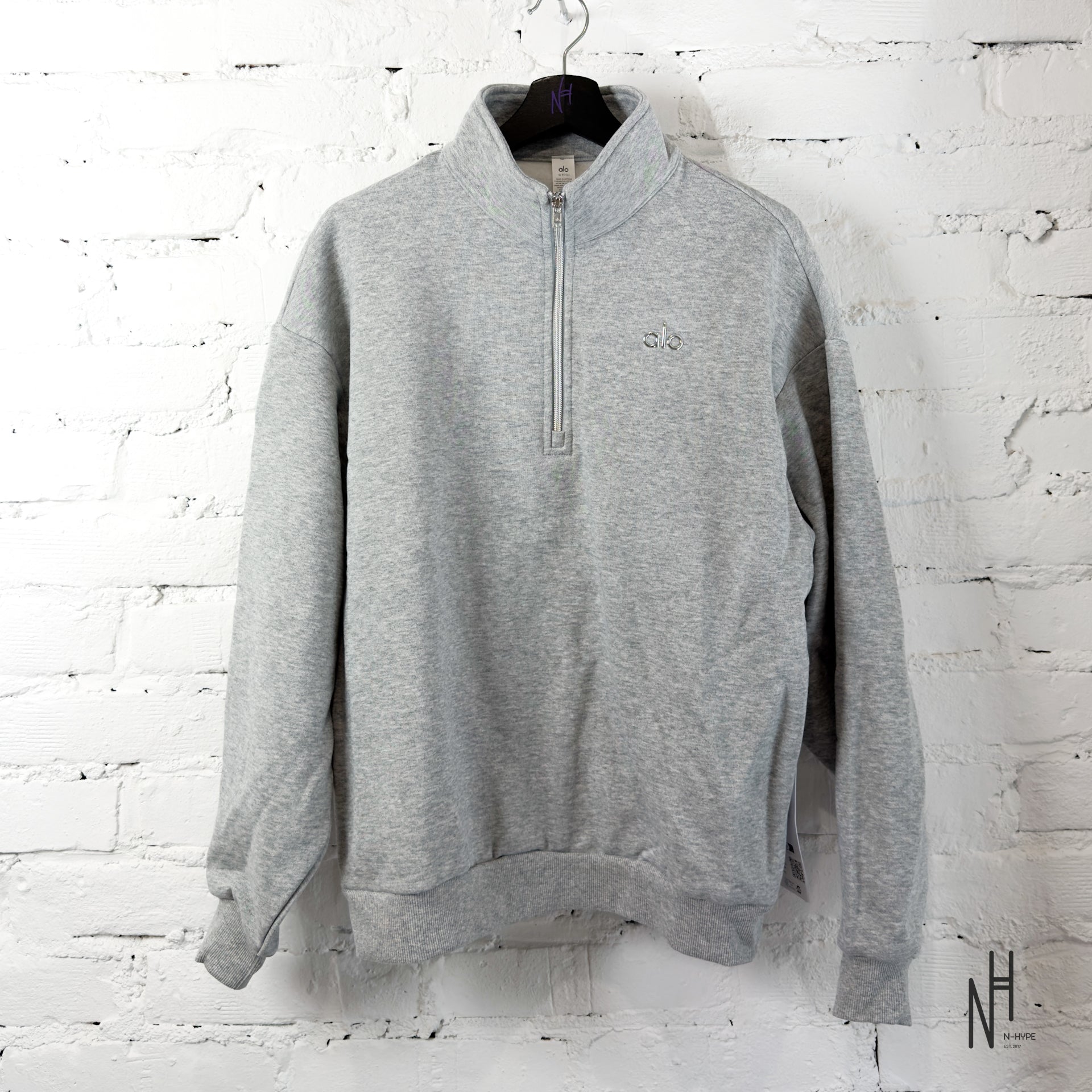 Alo Yoga Accolade 1/4 Zip Pullover Athletic Heather Grey Men – N-Hype