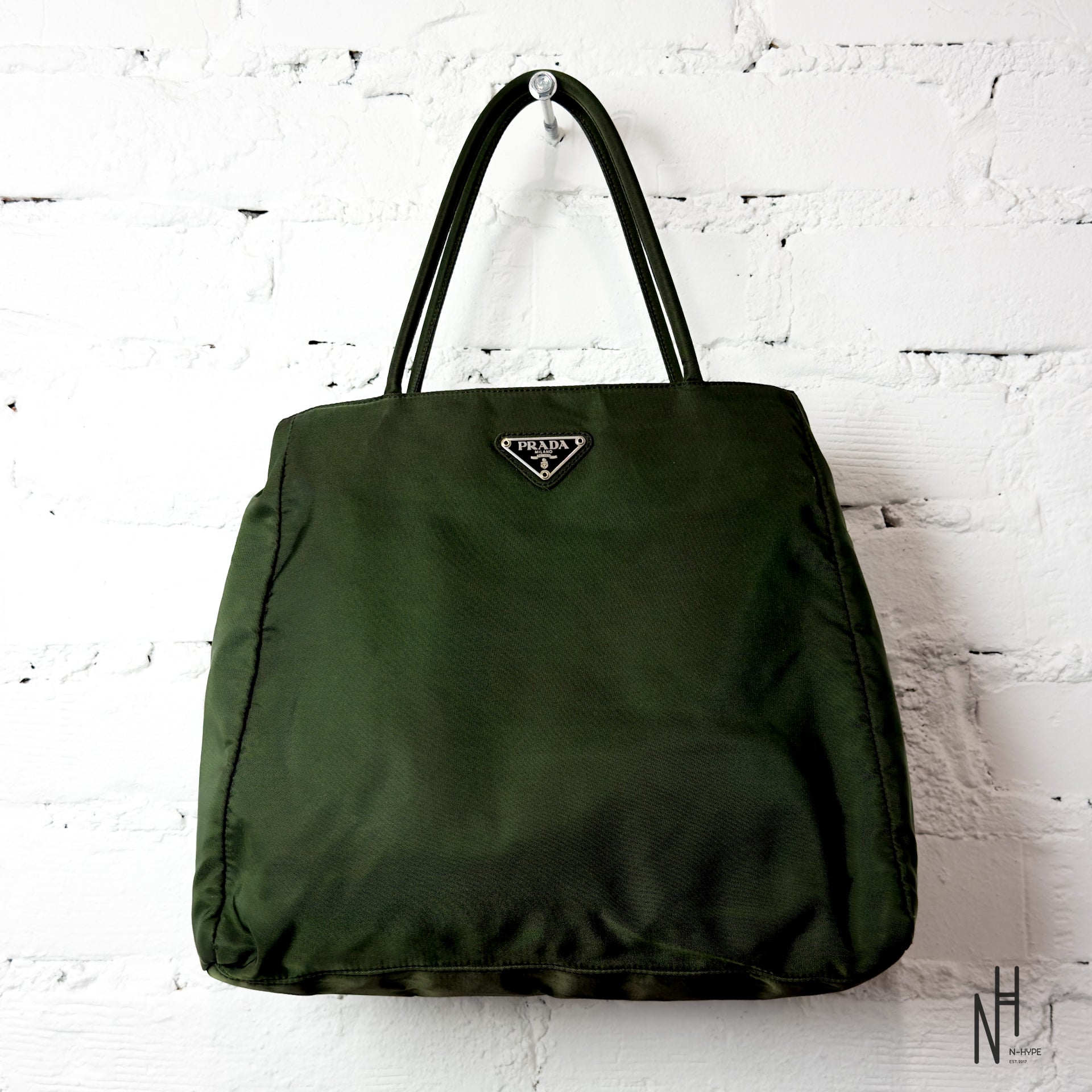 Prada Vintage Khaki Nylon Bag – N-Hype