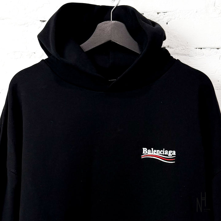 Balenciaga Political Campaign Large Hoodie Black