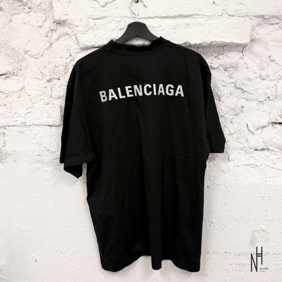 Balenciaga Oversized Logo T-Shirt Black