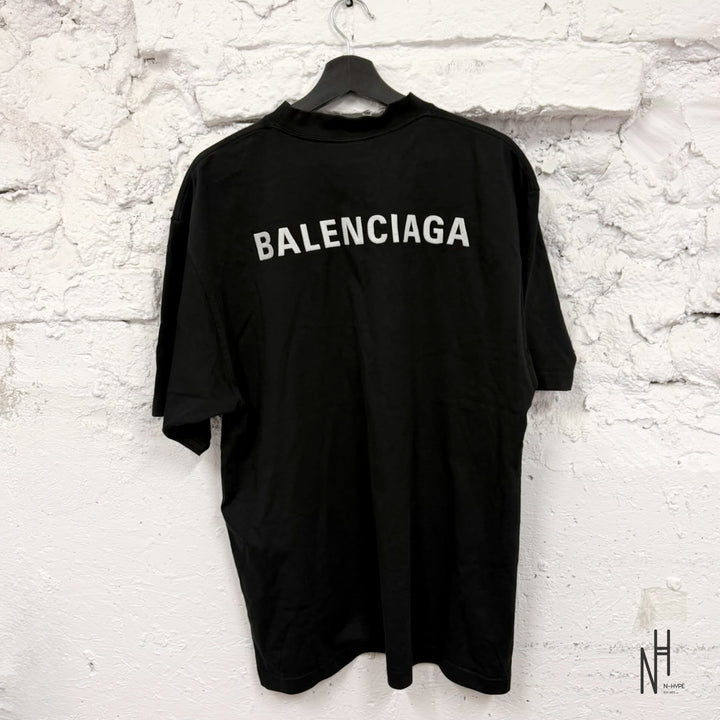 Balenciaga Oversized Logo T-Shirt Black