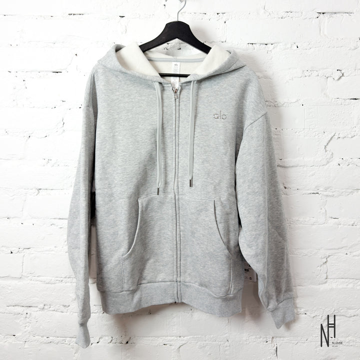 Alo Yoga Accolade Full Zip Hoodie Grey