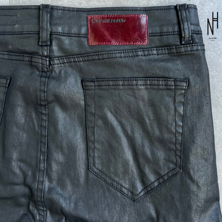 FVCKTHISBRAND Double Zip Waxed Denim