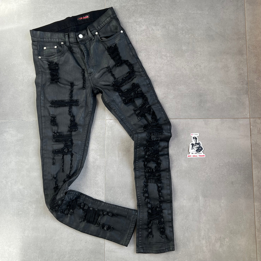 FVCKTHISBRAND Distressed Denim WAX Black on Black Showroom NHype Lodz Polska