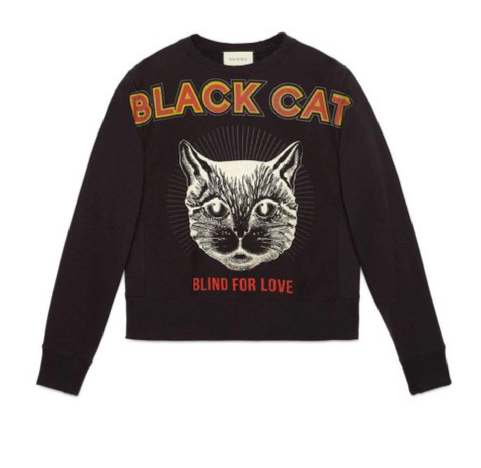 Gucci Cotton Sweatshirt Black Cat Print Showroom NHype Lodz Polska 4