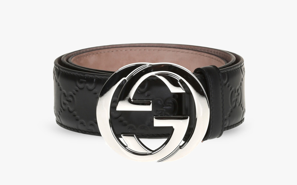 Gucci Guccissima Silver Buckle Leather Belt Front Lodz Polska