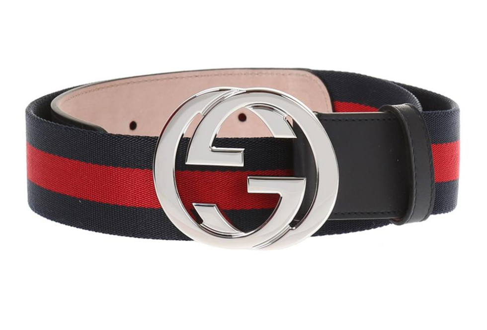 Gucci Navy Web Belt Front Lodz Polska