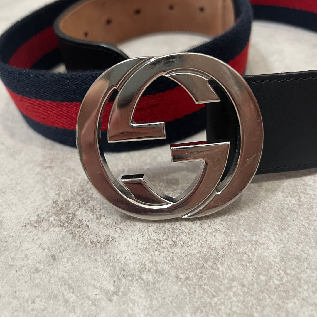 Gucci Navy Web Belt Showroom Nhype Lodz Polska