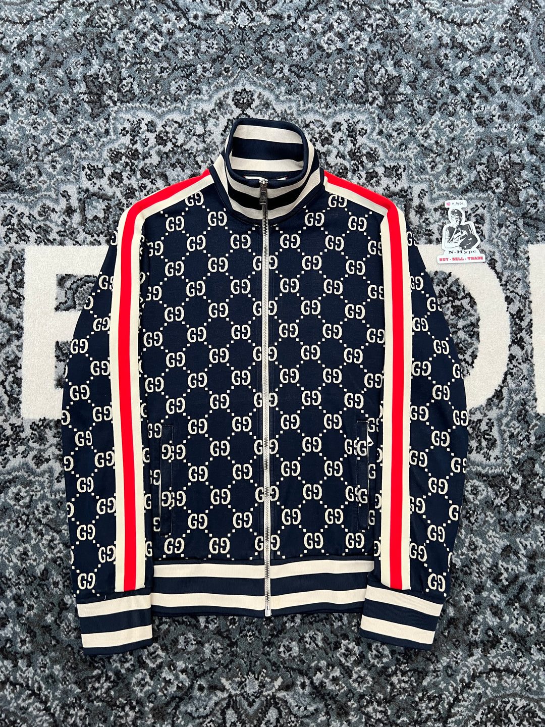 Gucci Jacquard Cotton Jacket Navy – N-Hype