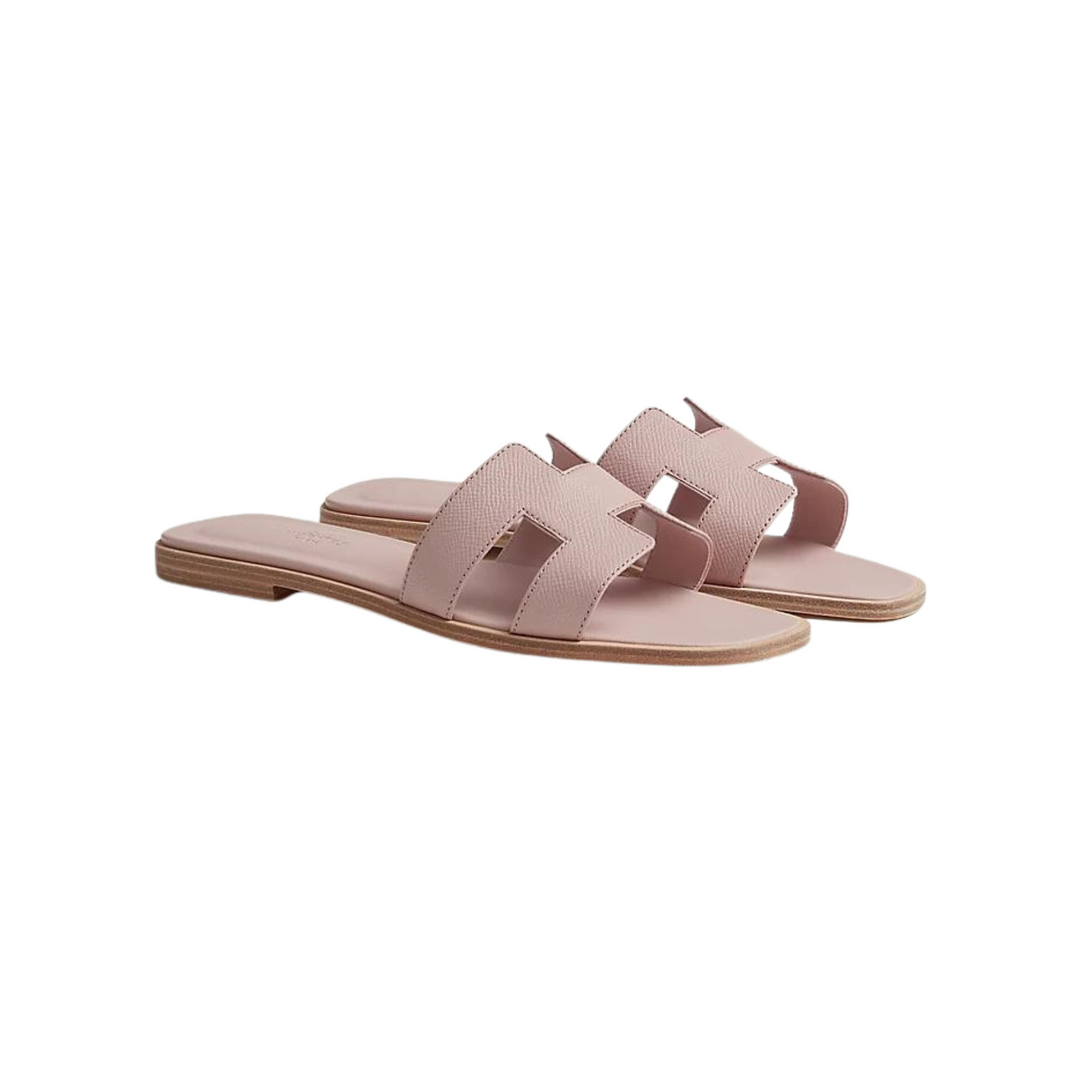 Hermes Oran Sandal Rose Box Calfskin Leather