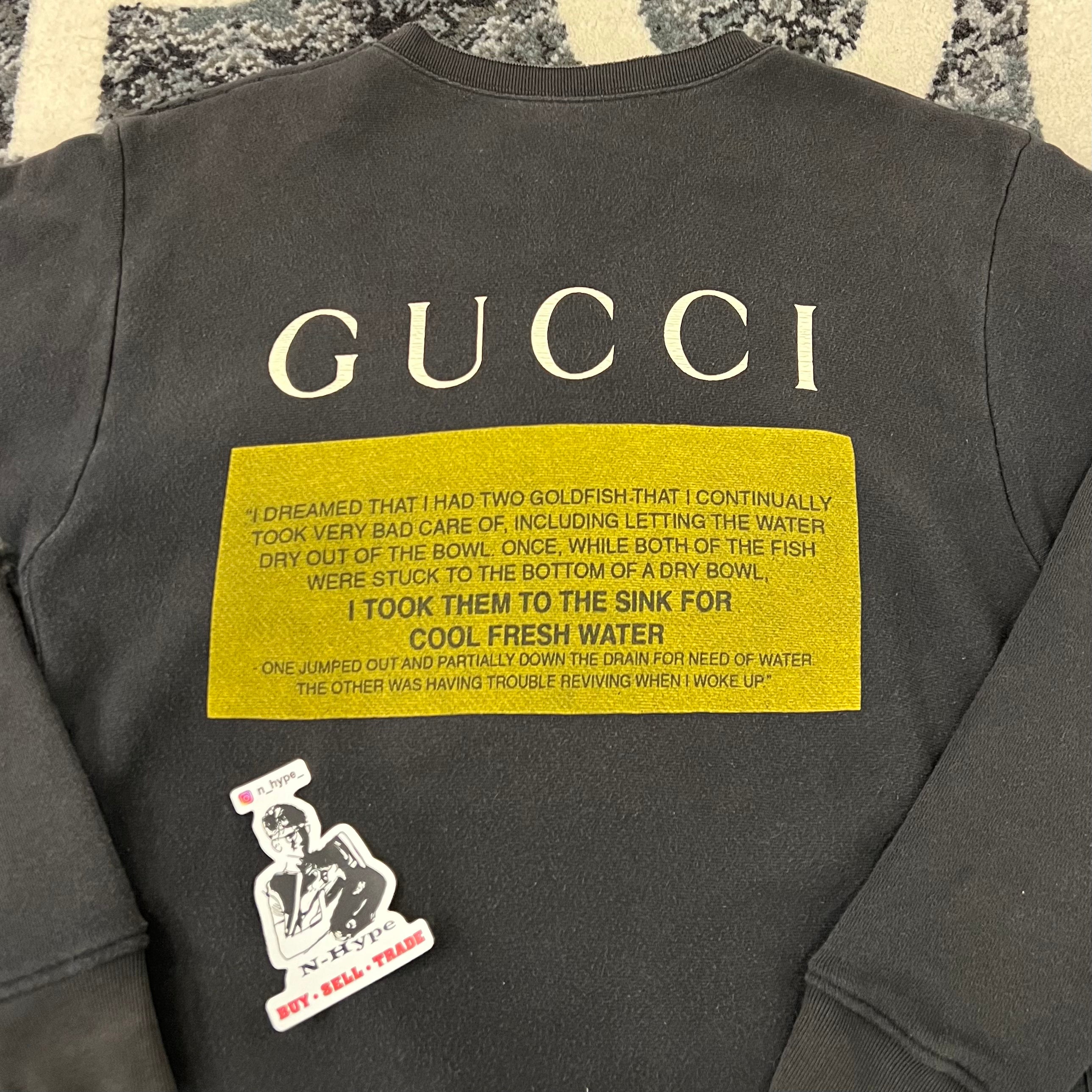 Gucci Cotton Sweatshirt Black Cat Print