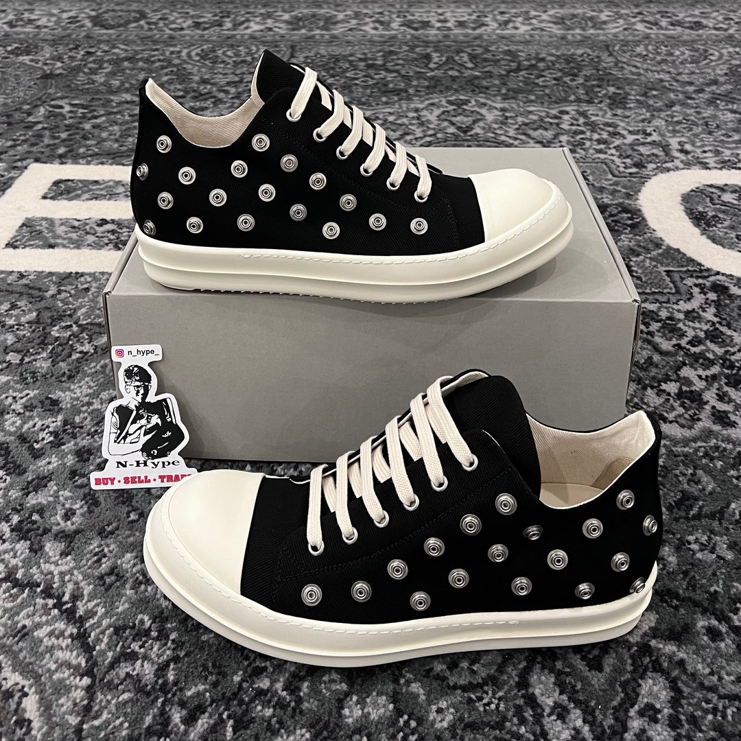 Rick Owens DRKSHDW Low Sneaks Eyelet Black Milk DU02C5802 Rick Owens DRKSHDW Low Sneaks Eyelet Black Milk DU02C5802