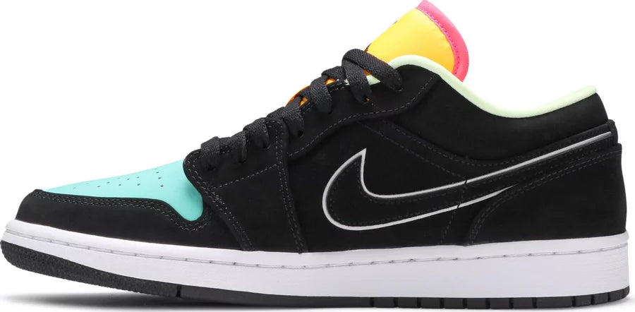 Jordan 1 Low Black Aurora Green Laser Orange