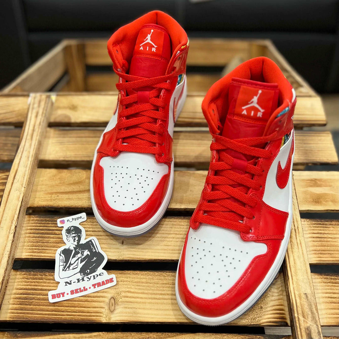 Jordan 1 Mid Barcelona Sweater Red Patent