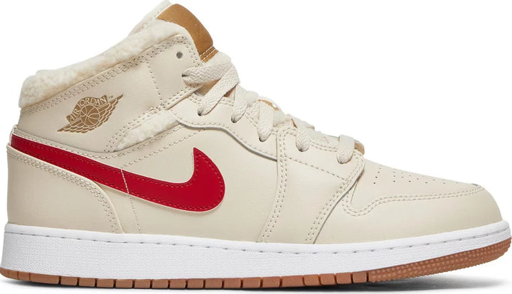 Jordan 1 Mid Fleece Pearl White (GS)