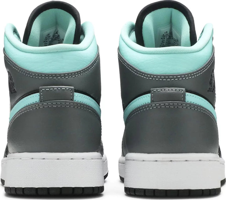 Jordan 1 Mid Grey Aqua (GS)