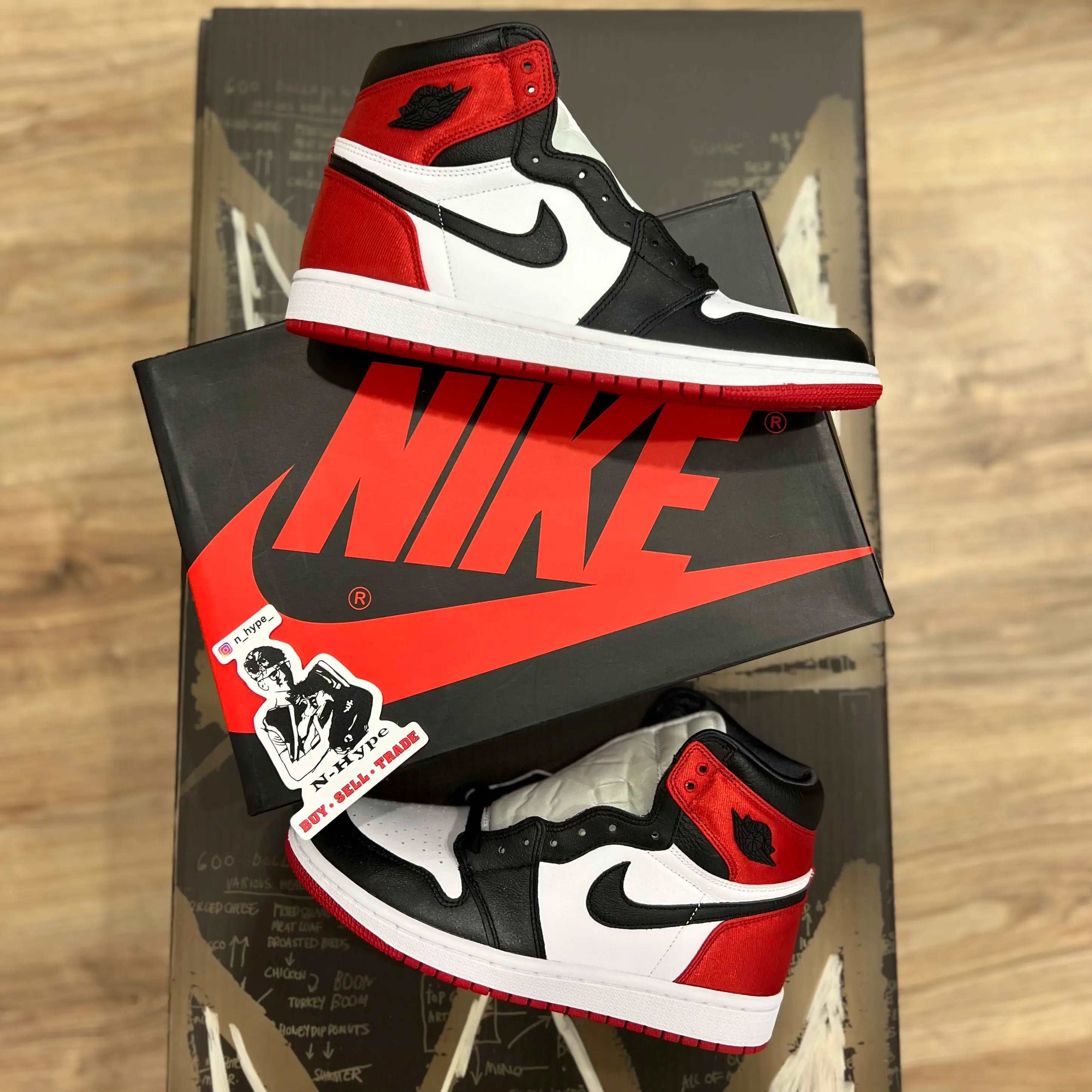 Jordan 1 Retro High Satin Black Toe W CD0461 016 N Hype