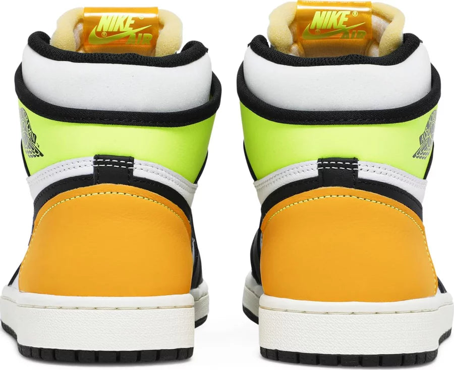 Jordan 1 Retro High White Black Volt University Gold