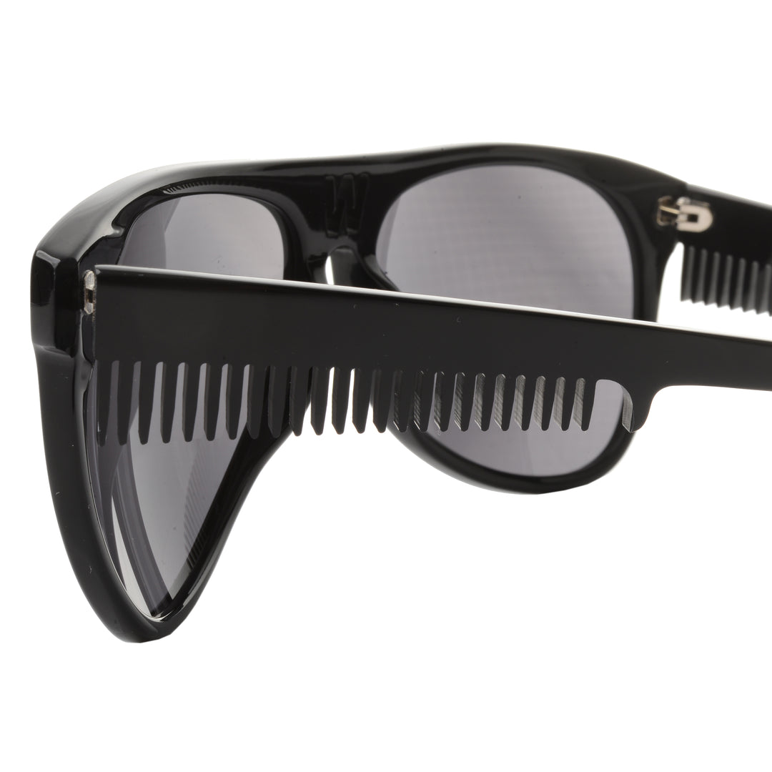 Walter Van Beirendonck Black Acetate Comb Detail Sunglasses