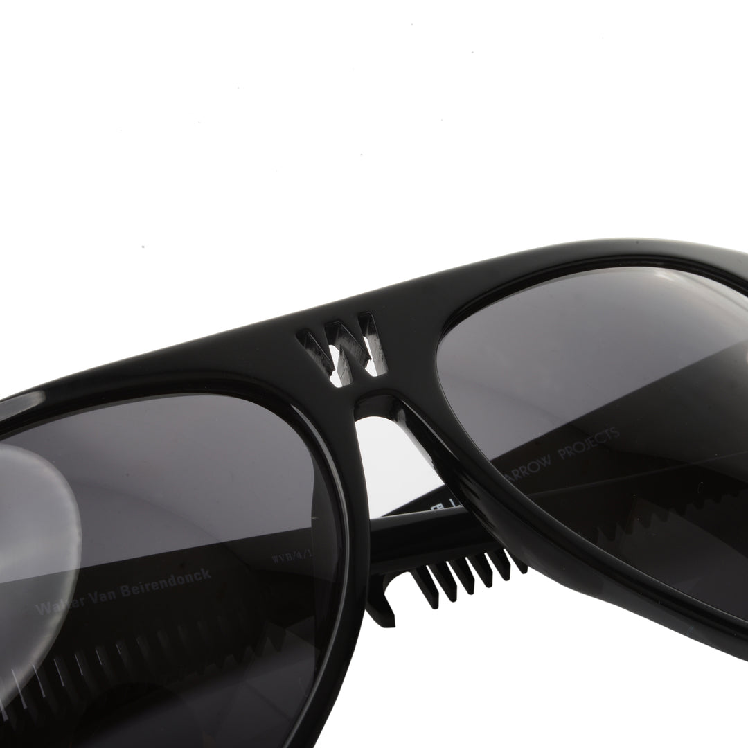 Walter Van Beirendonck Black Acetate Comb Detail Sunglasses
