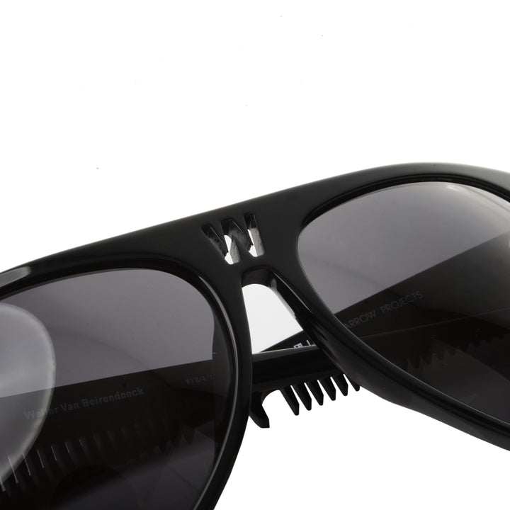 Walter Van Beirendonck Black Acetate Comb Detail Sunglasses