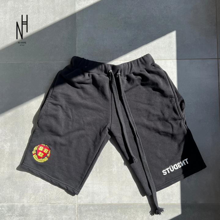 FVCKTHISBRAND OVERSIZE EMBROIDERED SHORTS BLACK