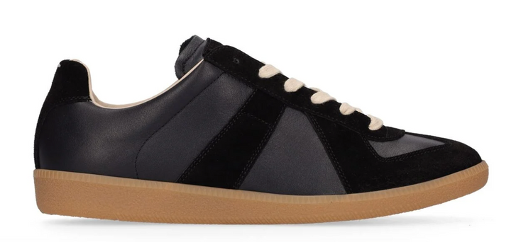 Maison Margiela Replica Leather & Suede Low Top Sneakers Black Showroom NHype Lodz Polska