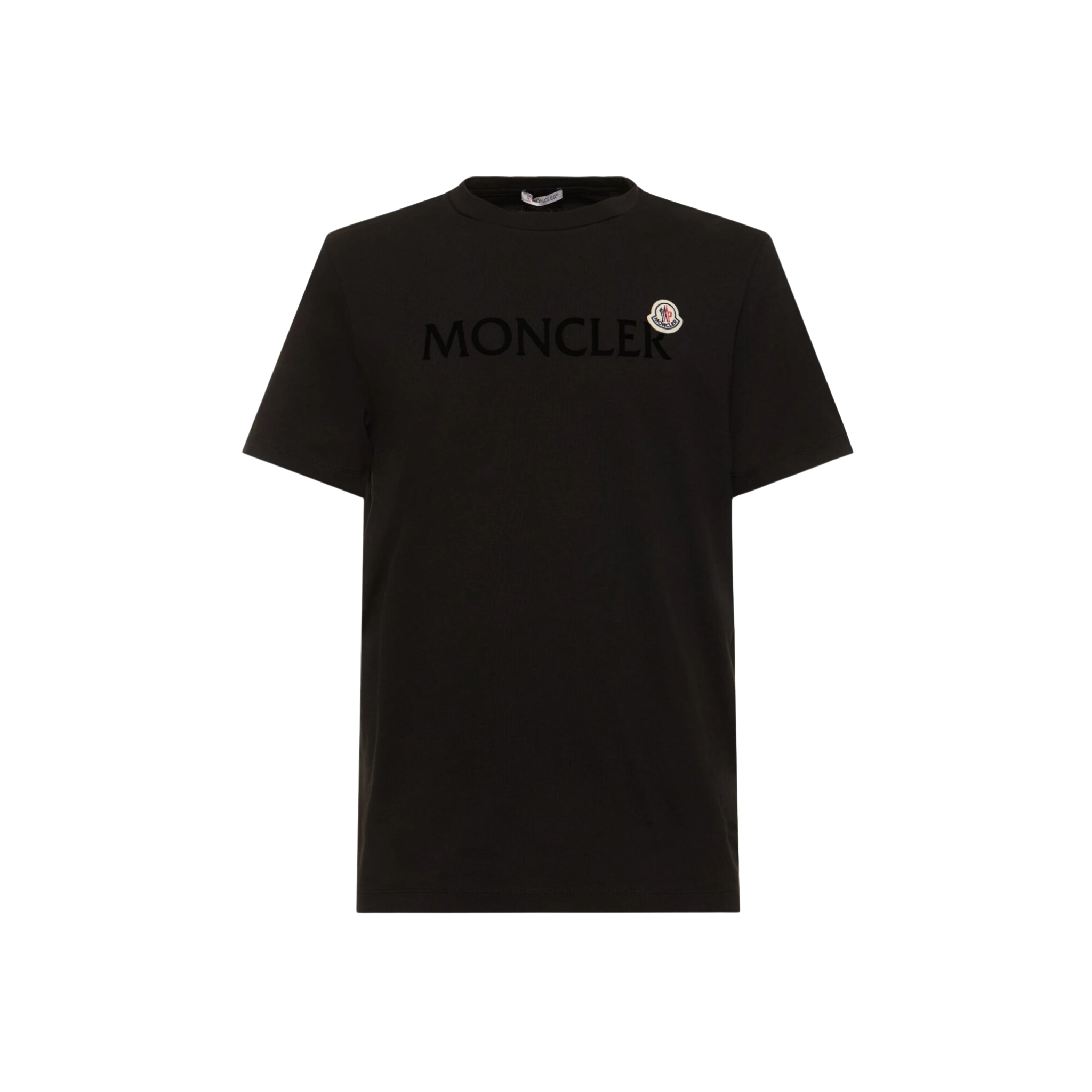Moncler Logo Baumwoll-T-Shirt Schwarz