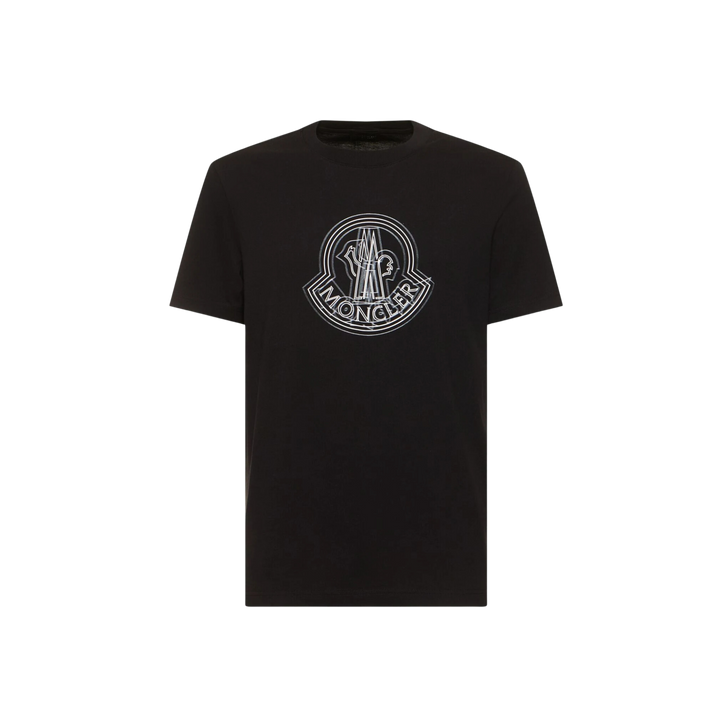 Moncler Logo White Cotton T-shirt Black