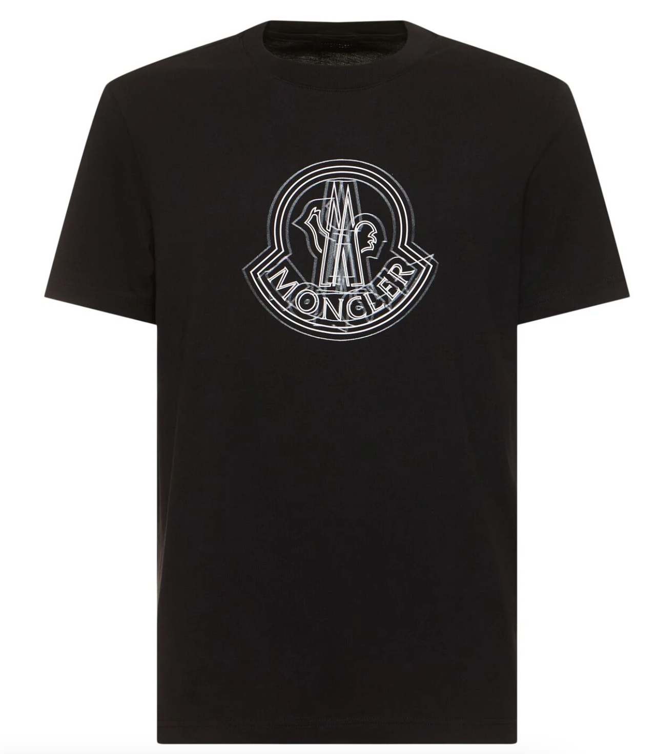 Moncler Logo Cotton T-shirt Black Front Lodz Polska