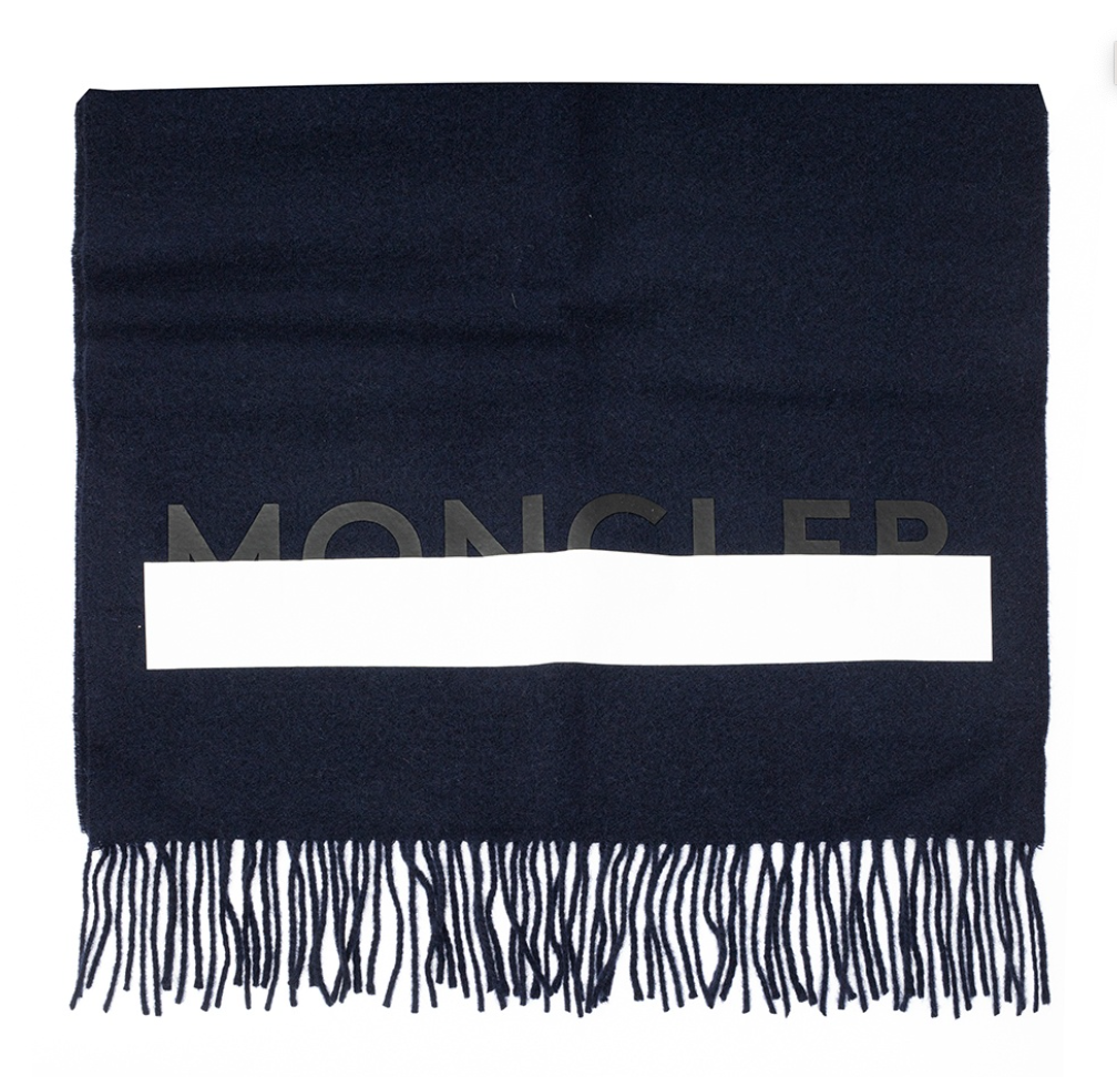 Moncler Wool Scarf Navy Front Lodz Polska