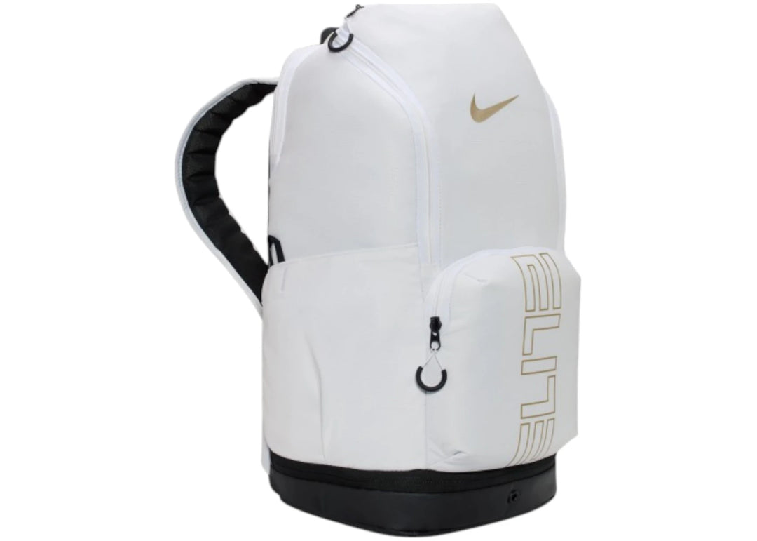 Nike Varsity Elite Backpack White/Black/Metallic Gold - Biel - N-Hype