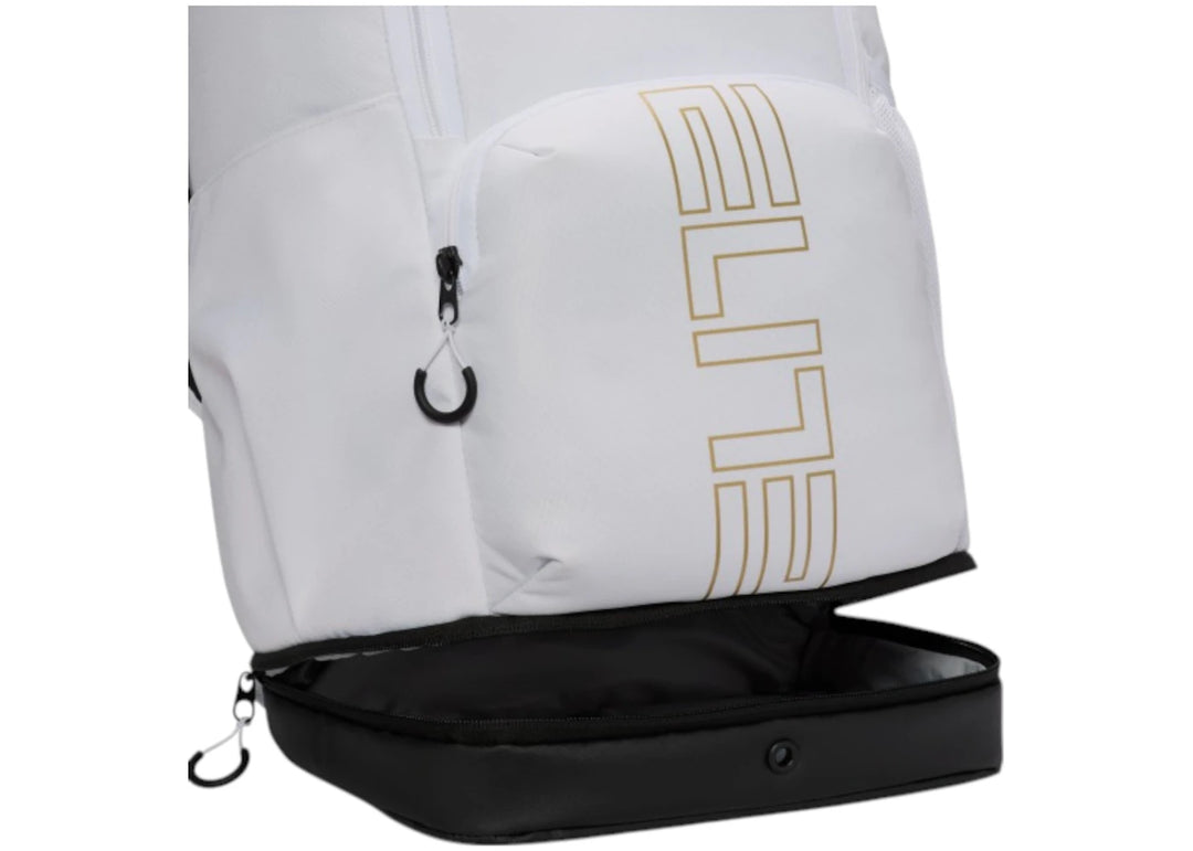 Nike Varsity Elite Backpack White/Black/Metallic Gold - Biel - N-Hype